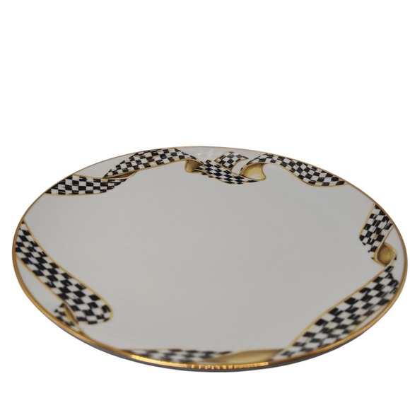 New Mackenzie Childs Thistle and‎ Bee Dinner Plate Retired Ribbon 41401 650A - Picture 5 of 10